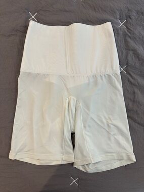 Hanes Cream High-Waist Bike Shorts